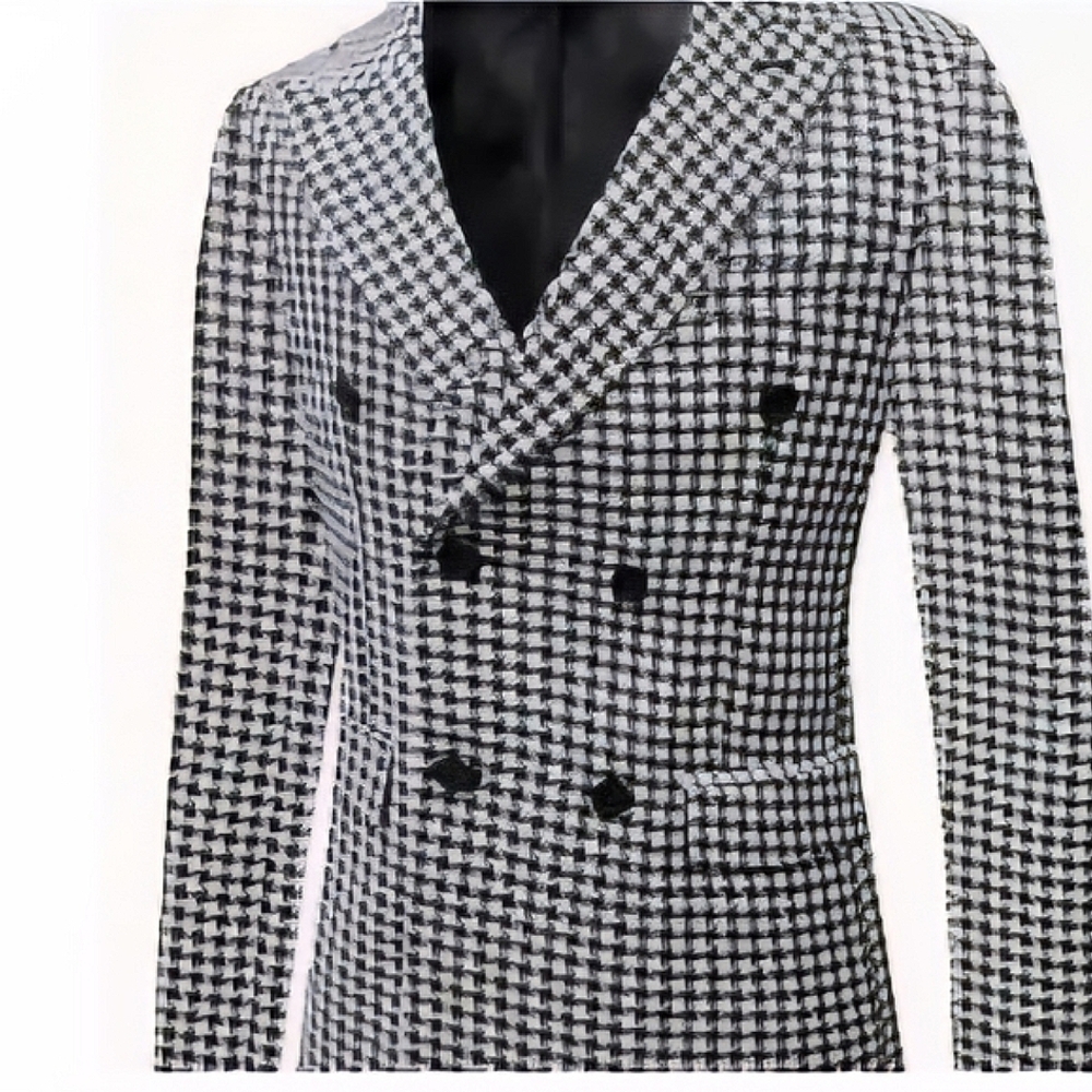 NEW MEN HOUNDSTOOTH STYLISH AND CLASSY BLAZER SIZE 2XL/SIZE 44